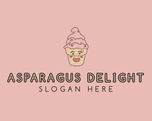 Melting Ice Cream Cone  logo design