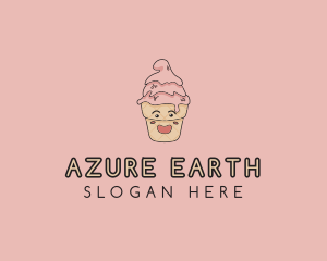 Melting Ice Cream Cone  logo design