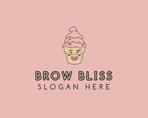 Melting Ice Cream Cone  logo design