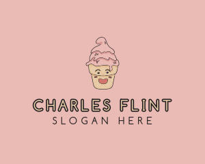 Melting Ice Cream Cone  logo design