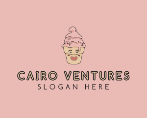 Melting Ice Cream Cone  logo design