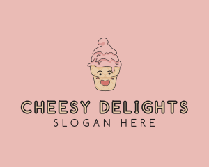 Melting Ice Cream Cone  logo design