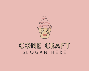 Cone - Melting Ice Cream Cone logo design