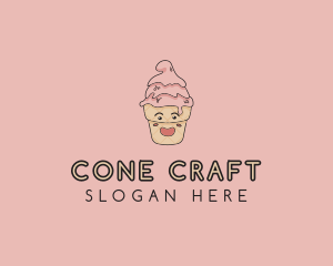 Melting Ice Cream Cone  logo design