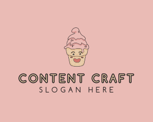 Melting Ice Cream Cone  logo design