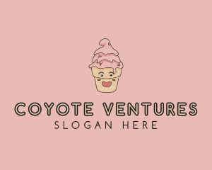 Melting Ice Cream Cone  logo design