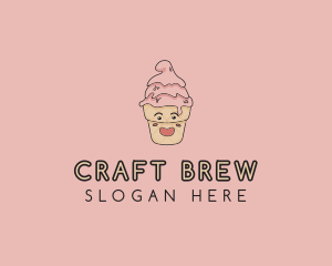 Melting Ice Cream Cone  logo design