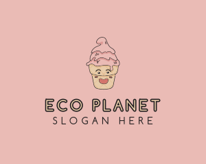 Melting Ice Cream Cone  logo design