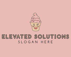 Melting Ice Cream Cone  logo design