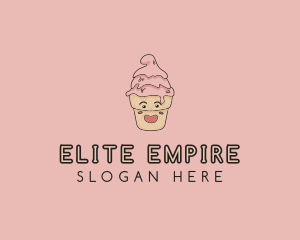 Melting Ice Cream Cone  logo design