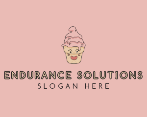 Melting Ice Cream Cone  logo design