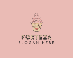 Melting Ice Cream Cone  logo design