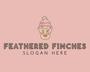 Melting Ice Cream Cone  logo design