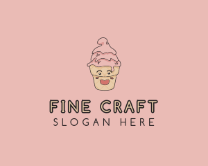 Melting Ice Cream Cone  logo design