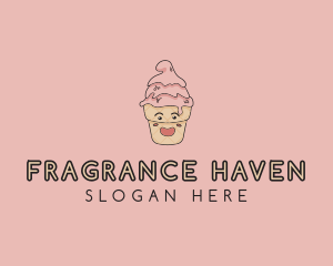 Melting Ice Cream Cone  logo design