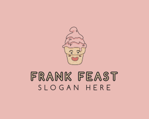 Melting Ice Cream Cone  logo design