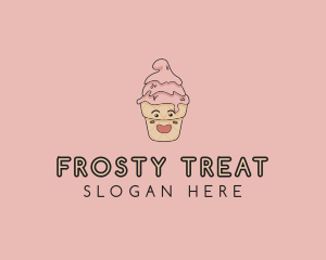 Melting Ice Cream Cone  logo design