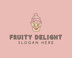 Melting Ice Cream Cone  logo design