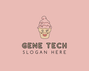 Melting Ice Cream Cone  logo design