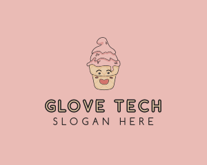 Melting Ice Cream Cone  logo design