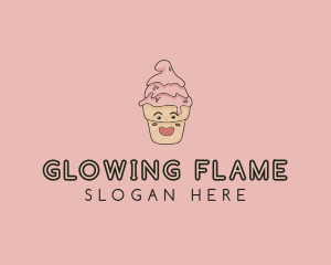 Melting Ice Cream Cone  logo design