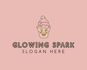 Melting Ice Cream Cone  logo design