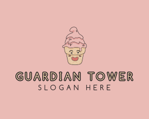 Melting Ice Cream Cone  logo design