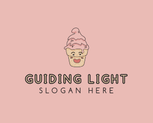 Melting Ice Cream Cone  logo design