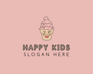 Melting Ice Cream Cone  logo design