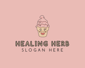 Melting Ice Cream Cone  logo design