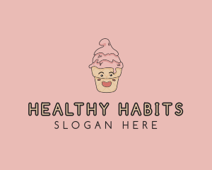 Melting Ice Cream Cone  logo design