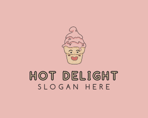 Melting Ice Cream Cone  logo design