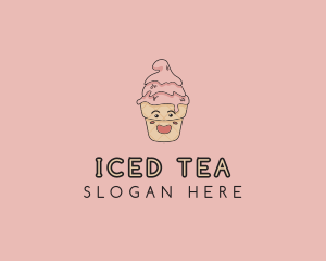 Melting Ice Cream Cone  logo design