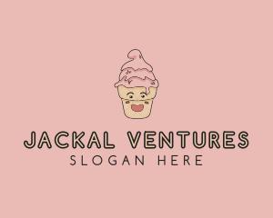 Melting Ice Cream Cone  logo design