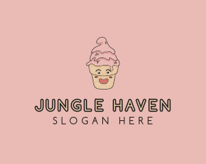 Melting Ice Cream Cone  logo design