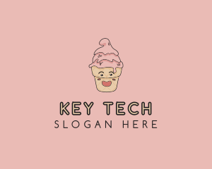 Melting Ice Cream Cone  logo design