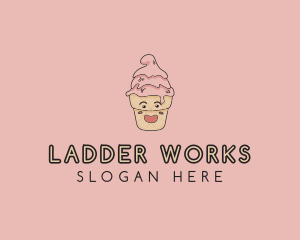 Melting Ice Cream Cone  logo design