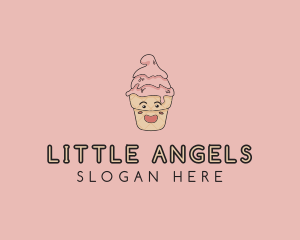 Melting Ice Cream Cone  logo design