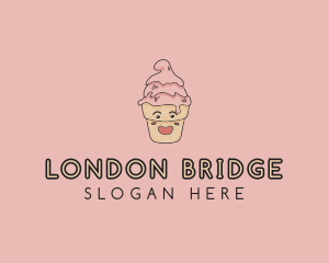 Melting Ice Cream Cone  logo design