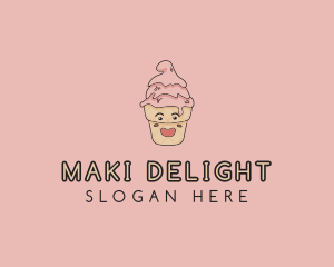 Melting Ice Cream Cone  logo design