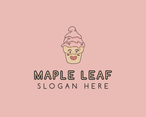 Melting Ice Cream Cone  logo design