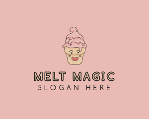 Melting Ice Cream Cone  logo design