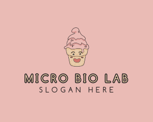 Melting Ice Cream Cone  logo design