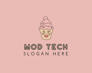 Melting Ice Cream Cone  logo design