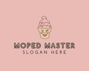 Melting Ice Cream Cone  logo design