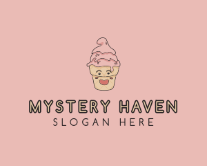 Melting Ice Cream Cone  logo design