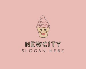 Melting Ice Cream Cone  logo design