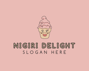 Melting Ice Cream Cone  logo design