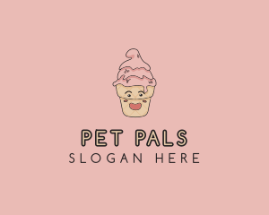 Melting Ice Cream Cone  logo design