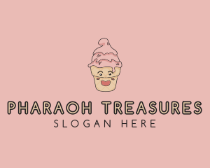 Melting Ice Cream Cone  logo design